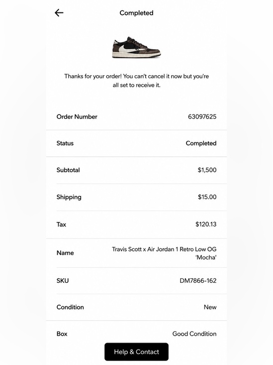 Jordan 1 low Travis Scott mocha size 13 main image 4